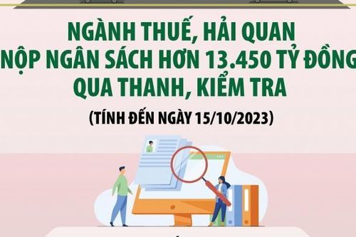 Ngành Thuế và Hải quan nộp ngân sách hơn 13.450 tỷ đồng qua thanh tra, kiểm tra