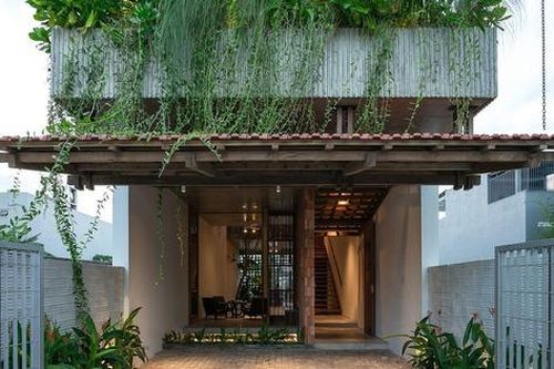 Biệt thự lấy cảm hứng làng quê với hàng hiên, mái ngói