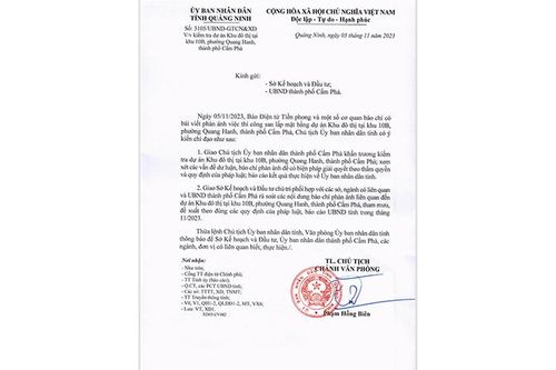 Quảng Ninh chỉ đạo kiểm tra dự án Khu đô thị tại phường Quang Hanh, thành phố Cẩm Phả