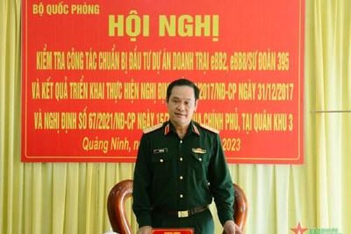 Thượng tướng Vũ Hải Sản làm việc với Quân khu 3 về công tác xây dựng, quản lý doanh trại