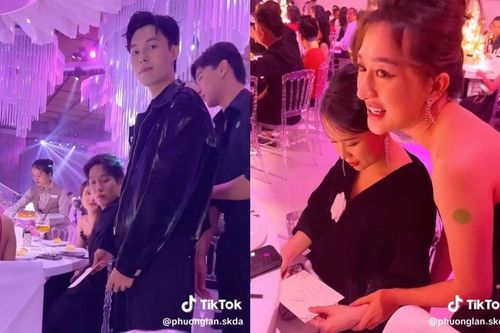 Một cặp đôi Vbiz tranh thủ phát thiệp mời cưới trong ngày vui của Puka