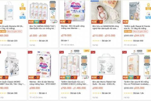 Người Việt chi gần 9 nghìn tỷ mua bỉm, tã, sữa trên các sàn thương mại điện tử