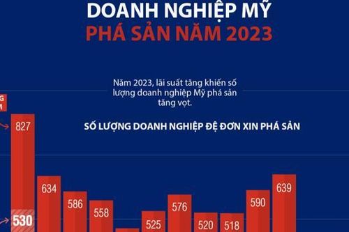Số lượng doanh nghiệp Mỹ phá sản tăng nhanh từ đầu năm