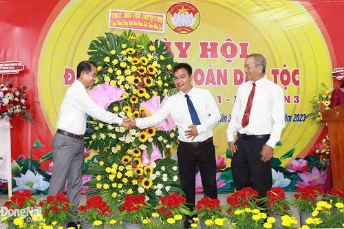 Chủ tịch HĐND tỉnh Thái Bảo dự Ngày hội Đại đoàn kết toàn dân tộc tại ấp Phúc Nhạc 1, xã Gia Tân 3