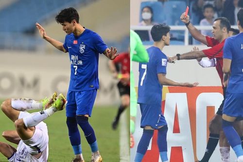 Dính thẻ đỏ do phạm lỗi thô bạo với Xuân Mạnh, 'Ronaldo Trung Quốc' bị chỉ trích ở quê nhà