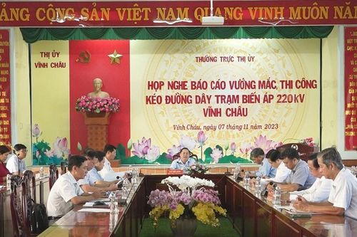 Gỡ vướng mặt bằng Dự án Trạm biến áp 220 kV Vĩnh Châu và đấu nối