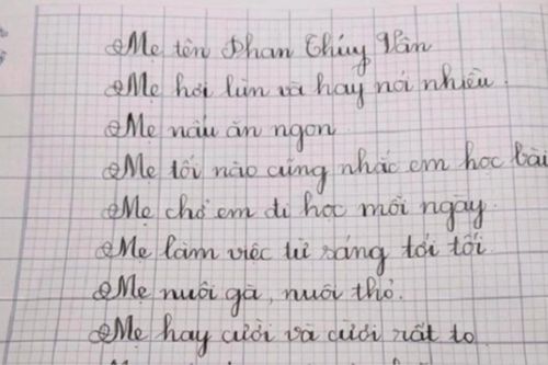 Cậu bé thật thà kể hết ưu và khuyết điểm khi làm văn tả mẹ, đọc câu cuối ai nấy cũng bật cười