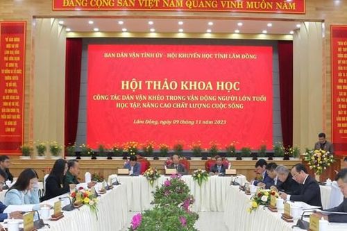 Lâm Đồng: Hội thảo khoa học 'Dân vận khéo trong vận động người lớn học tập, nâng cao chất lượng cuộc sống'