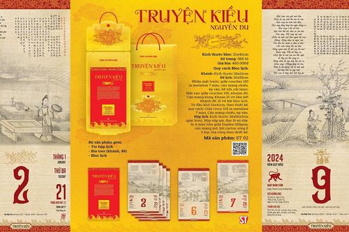 Lan tỏa giá trị nhân văn của truyện Kiều qua các trang lịch 2024