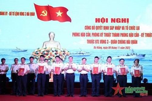 Vùng 3 Hải quân công bố quyết định sáp nhập và tổ chức cơ quan Hậu cần - Kỹ thuật