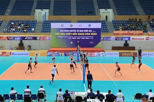 Đội bóng chuyền Biên phòng toàn thắng tại vòng 2