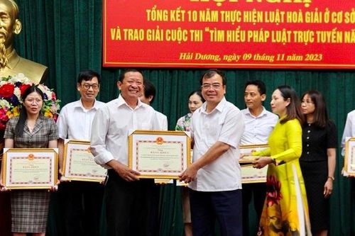 Hải Dương: Tổng kết 10 năm thi hành Luật Hòa giải ở cơ sở và Trao giải Cuộc thi 'Tìm hiểu pháp luật trực tuyến năm 2023'