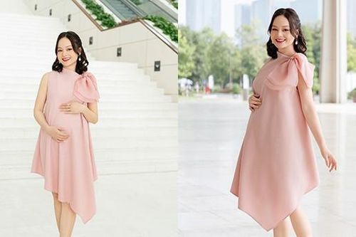 Diễn viên Lan Phương tự tin đi giày cao 10cm dù mang bầu 5 tháng
