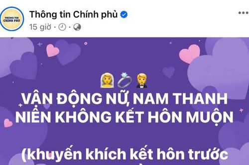 Dân tình 'giật mình' vì fanpage Thông tin Chính chủ đăng status 'giục cưới' trước 30 tuổi