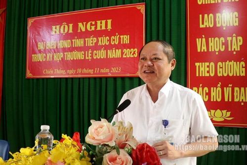 Đại biểu HĐND tỉnh tiếp xúc cử tri trước kỳ họp thường lệ cuối năm 2023 tại huyện Chi Lăng