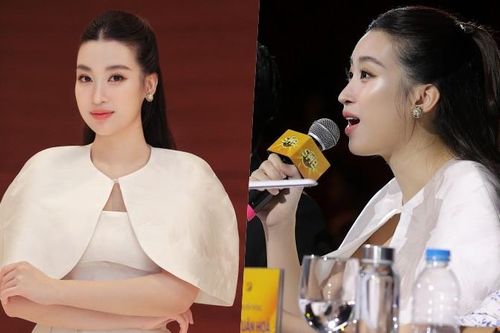 Hoa hậu Đỗ Mỹ Linh diện đầm công chúa làm giám khảo cuộc thi nhan sắc