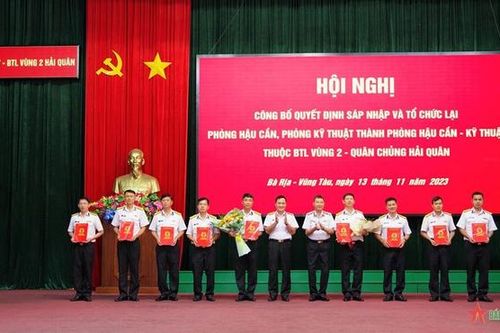 Sáp nhập, tổ chức lại cơ quan Vùng 2 Hải quân, Sư đoàn 395, Trường Sĩ quan Lục quân 2