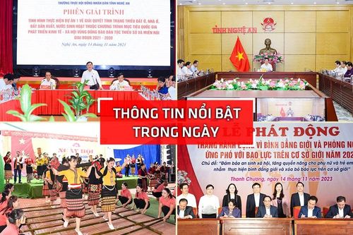 Nghệ An: Thông tin nổi bật ngày 14/11