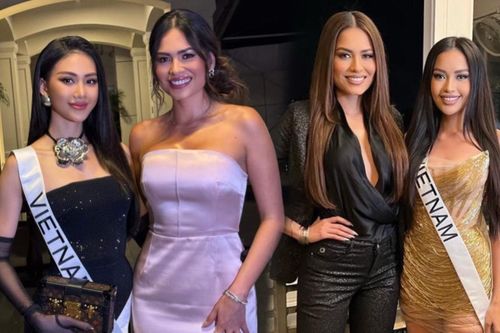 Bùi Quỳnh Hoa đeo túi trăm triệu đọ sắc cùng Miss Universe 2020