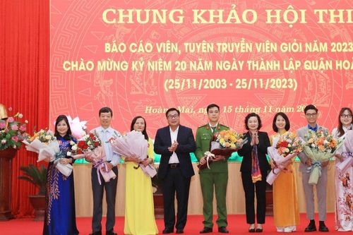 Quận Hoàng Mai: Chung khảo Hội thi báo cáo viên, tuyên truyền viên giỏi năm 2023