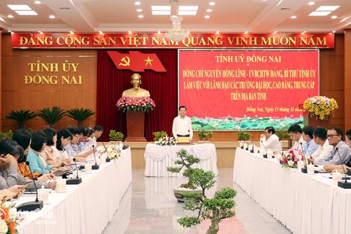Bí thư Tỉnh ủy Nguyễn Hồng Lĩnh gặp mặt lãnh đạo 20 trường đại học, cao đẳng, trung cấp tại Đồng Nai