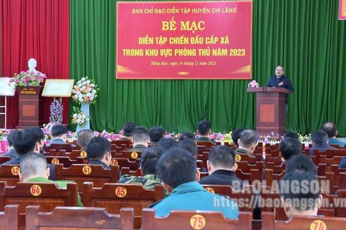 Chi Lăng: Bế mạc diễn tập chiến đấu cấp xã trong khu vực phòng thủ năm 2023