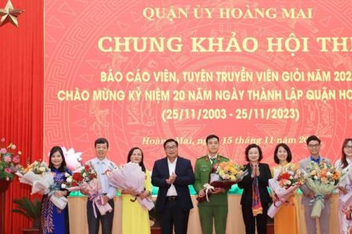 Hoàng Mai tổ chức Chung khảo Hội thi 'Báo cáo viên, tuyên truyền viên giỏi năm 2023'