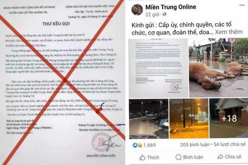 Giả mạo thư kêu gọi ủng hộ miền Trung