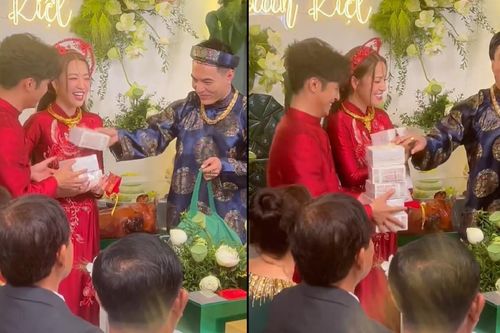 Đám cưới Gin Tuấn Kiệt và Puka ở Đồng Tháp: Lê Dương Bảo Lâm tặng cả túi tiền lẻ