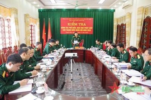 Tổng cục Chính trị kiểm tra công tác phổ biến, giáo dục pháp luật cho thanh niên quân đội