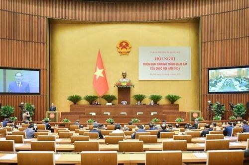 Chủ tịch Quốc hội Vương Đình Huệ chủ trì Hội nghị triển khai Chương trình giám sát của Quốc hội năm 2024