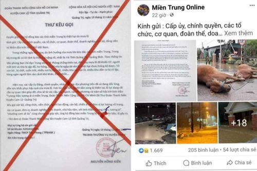 Mạo danh Huyện đoàn Cam Lộ kêu gọi ủng hộ khắc phục hậu quả mưa lũ