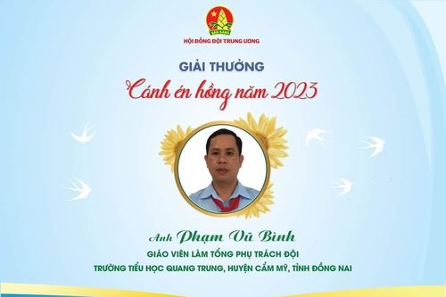 Thầy Phạm Vũ Bình đoạt giải thưởng Cánh én hồng năm 2023