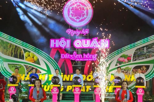 Đồng Tháp: Khai mạc ngày hội 'Hội quán đất sen hồng'