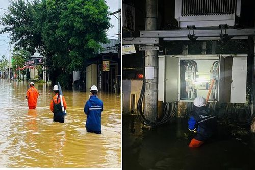 Các đơn vị EVNCPC khắc phục nhanh sự cố điện do mưa lũ