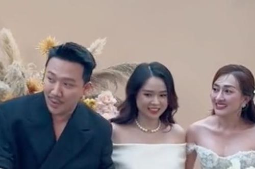 Trấn Thành dìu Sam ở đám cưới diễn viên hài Phương Lan