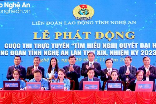 Phát động Cuộc thi trực tuyến 'Tìm hiểu Nghị quyết Đại hội Công đoàn tỉnh Nghệ An lần thứ XIX, nhiệm kỳ 2023-2028'