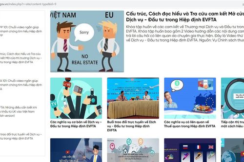Đào tạo trực tuyến trên cổng FTAP: Từng lĩnh vực, ngành hàng, thị trường