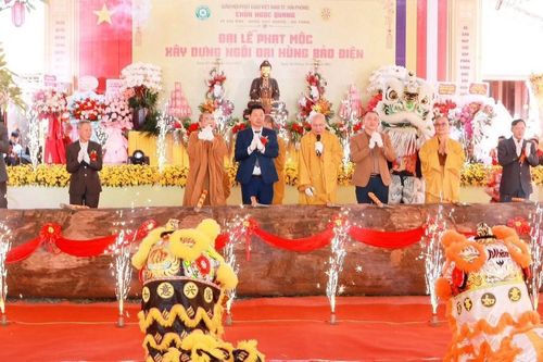 Hải Phòng: Lễ phạt mộc xây dựng ngôi đại hùng bảo điện chùa Ngọc Quang