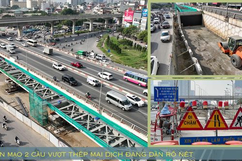 Cận cảnh 2 cầu vượt thép 'khủng' đang rõ hình hài ở nút giao đông đúc nhất nhì Thủ đô