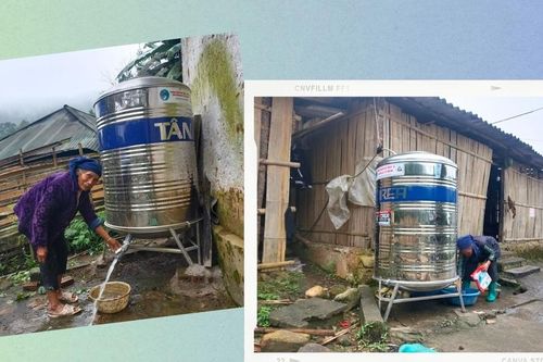 Hỗ trợ bồn chứa nước cho đồng bào vùng cao Bát Xát