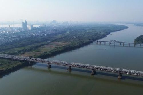 Toàn cảnh khu vực bãi giữa sông Hồng được đề xuất xây dựng công viên