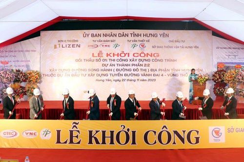 Khởi công xây dựng đường song hành thuộc Dự án đường Vành đai 4-Vùng Thủ đô Hà Nội