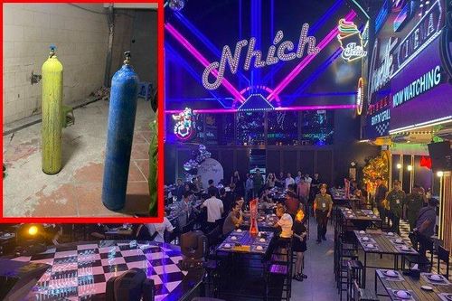 Tàng trữ 2 bình bóng cười, quán 'Nhích Beer Club' bị phạt 55 triệu đồng