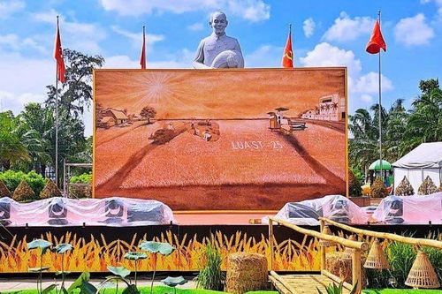 Xác lập kỷ lục 'Bức tranh lớn nhất Việt Nam được làm từ gạo ST'