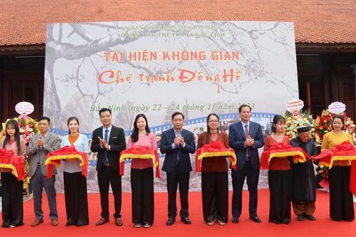 Bắc Ninh: Tổ chức trưng bày tái hiện không gian 'Chợ tranh Đông Hồ'