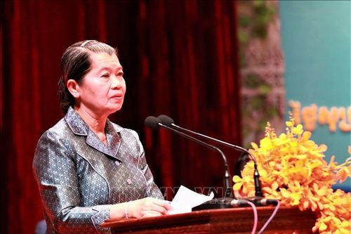 Điện mừng tân Chủ tịch Hội đồng Quốc gia Mặt trận Đoàn kết Phát triển Tổ quốc Campuchia