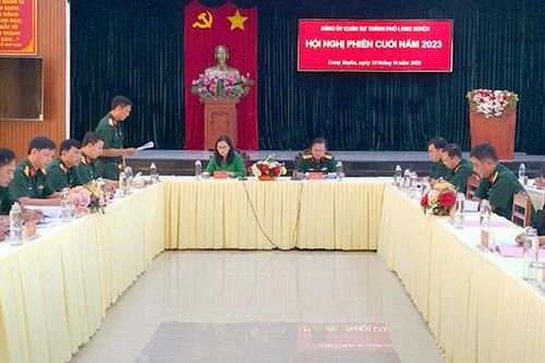 Hội nghị Đảng ủy Quân sự TP. Long Xuyên phiên cuối năm 2023
