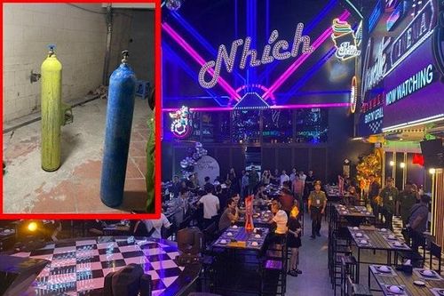 Tàng trữ 2 bình bóng cười, quán 'Nhích beer club' bị phạt 55 triệu đồng