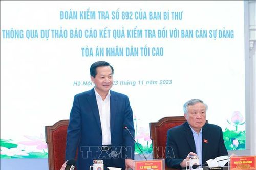 Thông qua dự thảo báo cáo kết quả kiểm tra đối với Ban cán sự đảng Tòa án nhân dân tối cao